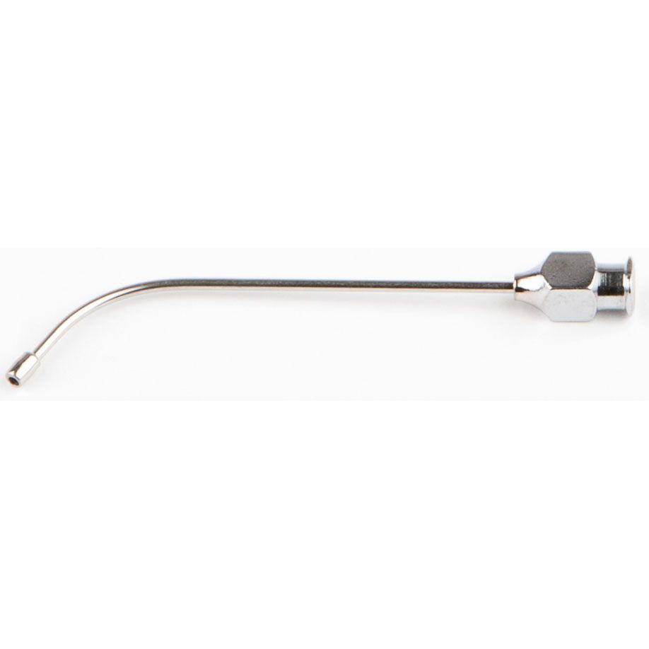 Einmal-Knopfkanüle  8 cm ohne Ring - gebogen - 80 Stück