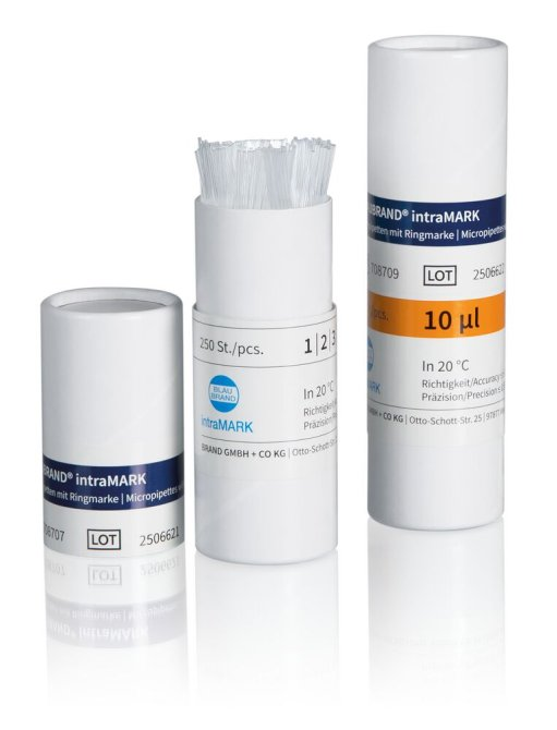 Brand Mikropipetten BLAUBRAND® 25 µl, 2 x weiß - 250 Stück