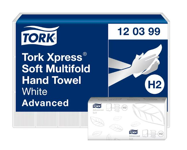 Tork Advanced Interfold Papierhandtücher - 25 x 23 cm - 1 Karton  á  2856 Stück