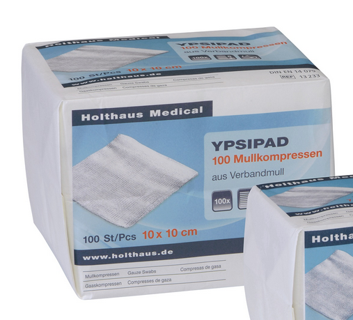 Holthaus Medical YPSIPAD Mullkompressen unsteril - 10 x 10 cm - 100 Stück