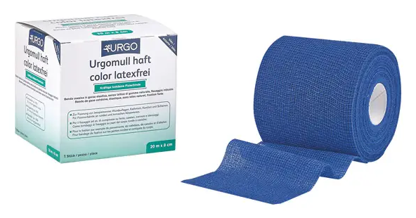 Urgomull haft color latexfrei, blau, 6 cm x 20 m, 1 Stück