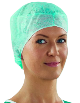 Lohmann&Rauscher Sentinex® OP-Hauben Trend, grün, für langes Haar mit Gummizug im Nacken