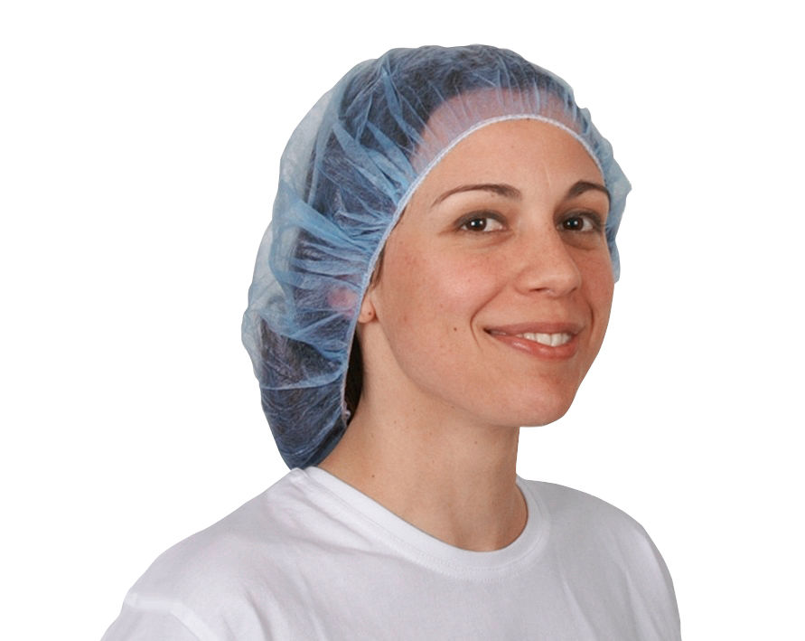 Baretthaube, Bouffant-Caps, blau, Ø 52 cm - 100 Stück 