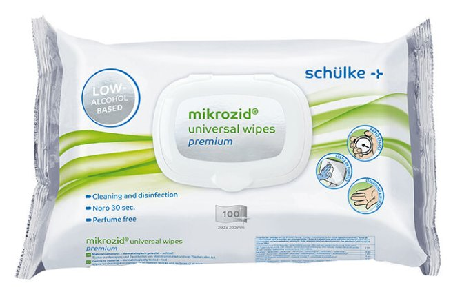 schülke mikrozid universal wipes premium Desinfektionstücher 20 x 20 cm, 100 Stück