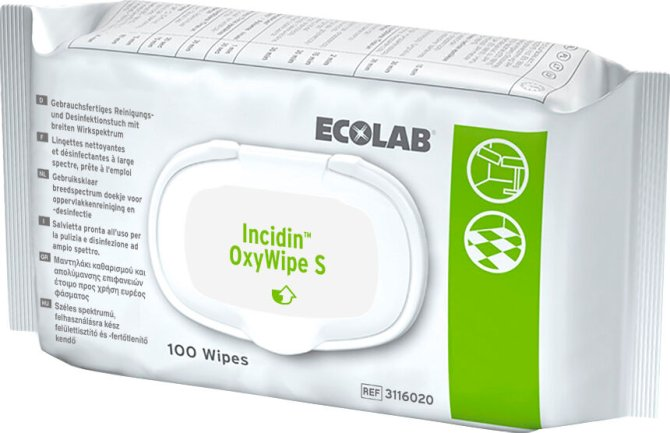 Ecolab Incidin OxyWipe S Desinfektionstücher Tücher 20 x 20 cm