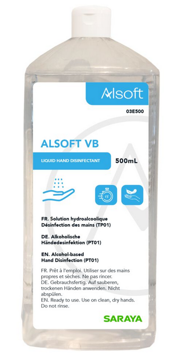 Saraya Alsoft VB Händedesinfektion Euroflasche, 500 ml 