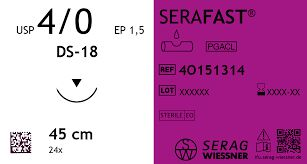 Serag-Wiessner - SERAFAST® Nahtmaterial - ungefärbt - DS-18, 45 | 4-0, metric 1.5