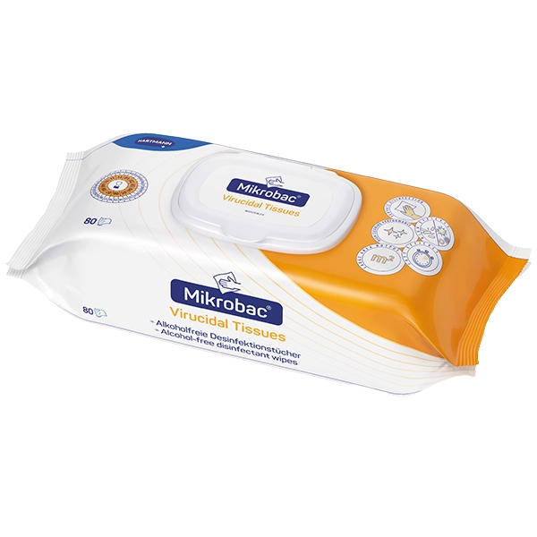 Mikrobac Virucidal Tissues - Flowpack mit 80 Tüchern 