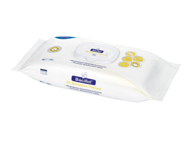 Bacillol 30 Sensitive Tissues 25 x 38 cm (XXL), 40 Stück