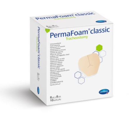 Hartmann Schaumverband PermaFoam™ Classic 8 x 8 cm, Tracheostomy - 10 Stück