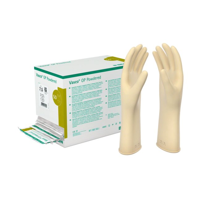 Vasco® OP Powdered Handschuhe, Naturlatex, steril, gepudert, Gr. 6 - 50 Paar