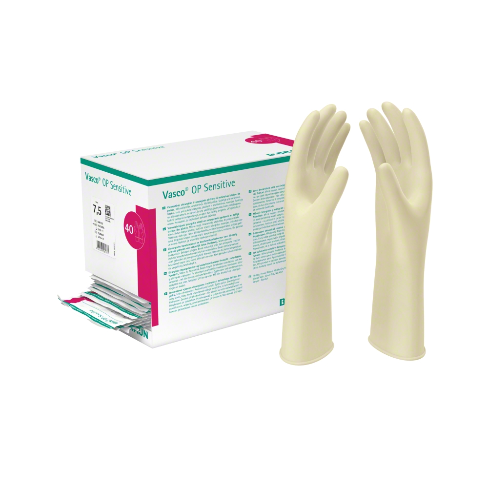 Vasco® OP Sensitive Handschuhe, Latex, steril, puderfrei, Gr. 6 - 40 Paar