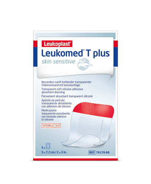 essity Leukomed® T Plus skin sensitive Post-OP Verband steril 7,2 x 5 cm - 5 Stück