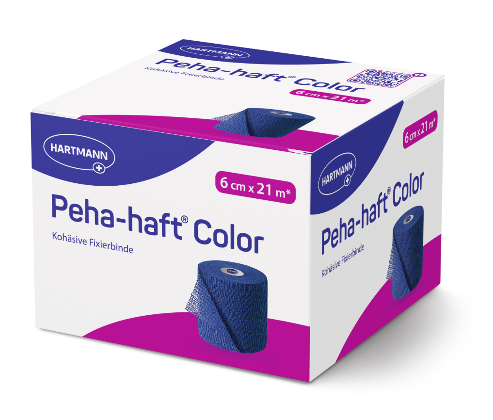 Peha-haft Color latexfrei Hartmann, 6 cm x 21 m, blau, 1 Stück