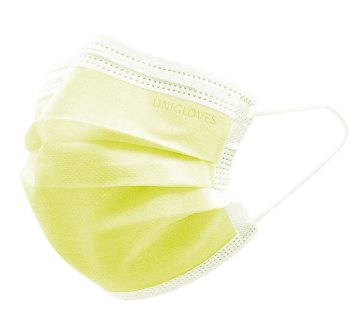 Unigloves Profil Plus Einweg-OP-Mundschutz gelb - 50 Stück