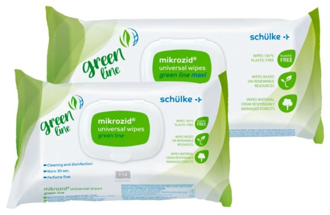 schülke mikrozid universal wipes green line 18 x 20 cm - 114 Stück