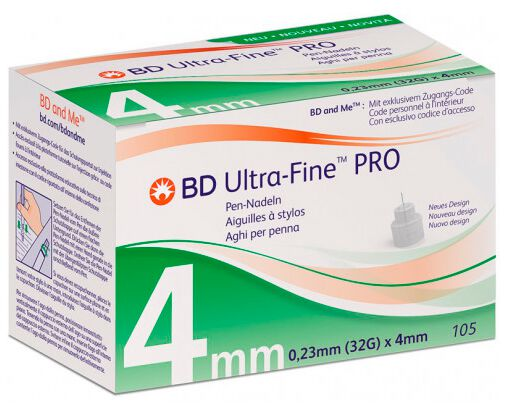 BD Ultra-Fine™ PRO Pen Nadel - 32G 0,23 x 4 mm - 105 Stück