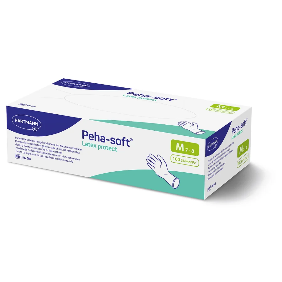 Peha-soft Latex protect - weiß, unsteril, puderfrei, weiß, Gr. S