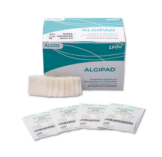 Trusetal Algipad blutstillende Alginat-Kompresse 3 x 3 cm - steril  - 50 x 2 Stück