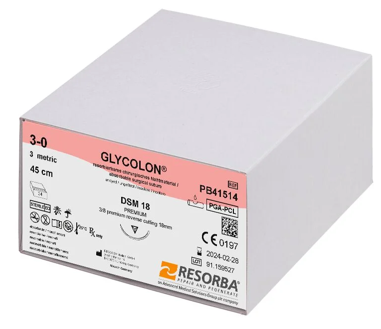 Resorba GLYCOLON® ungefärbt 3/0 DSM18 45 cm - 24 Stück 