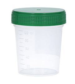 Herenz Urinprobenbecher 150 ml mit Schraubdeckel - 50 Stück