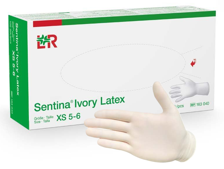 Lohmann&Rauscher Sentina® Ivory Latex Untersuchungshandschuhe Gr. XS - 100 Stück