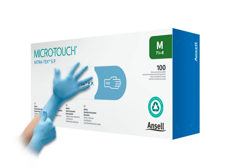 Ansell MICRO-TOUCH® NITRA-TEX™ E.P. Nitril-Untersuchungshandschuhe Gr. XS - 100 Stück