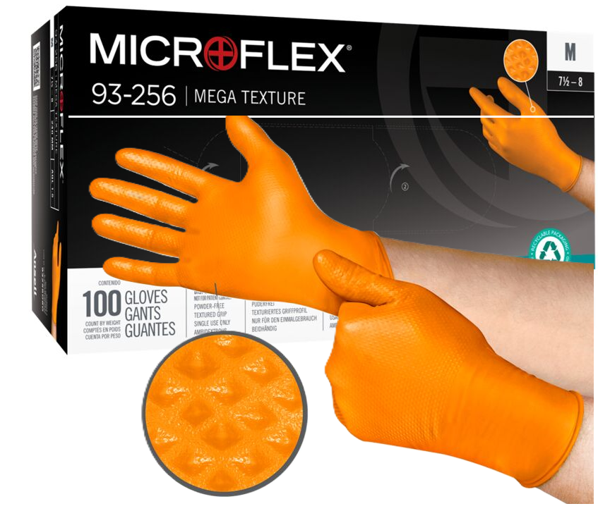Ansell MICROFLEX® Mega Texture 93-256 Nitril-Handschuhe Gr. XL - 100 Stück