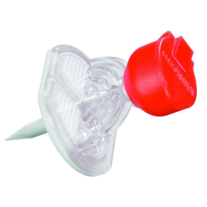 B. Braun Entnahme- und Zuspritzspike Mini-Spike® ohne Partikelfilter, rot, Chemo mit Microspitze