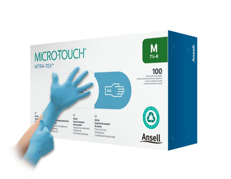 Ansell MICRO-TOUCH® NITRA-TEX™ Nitril-Untersuchungshandschuhe Gr. XS - 100 Stück