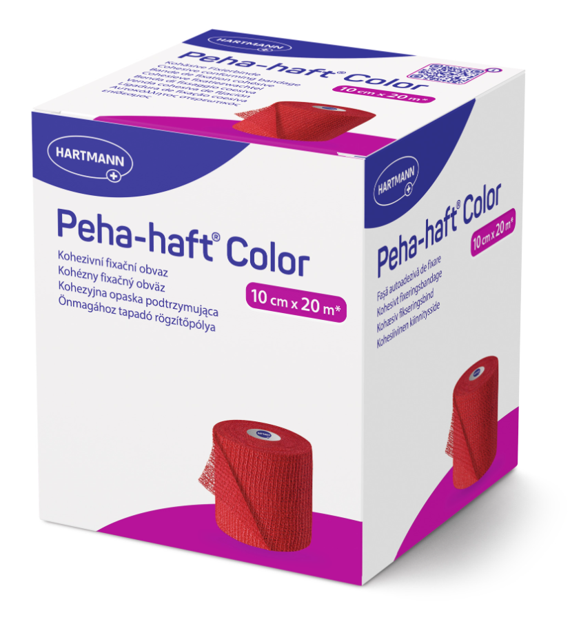 Peha-haft Color latexfrei Hartmann, 10 cm x 20 m, rot, 1 Stück