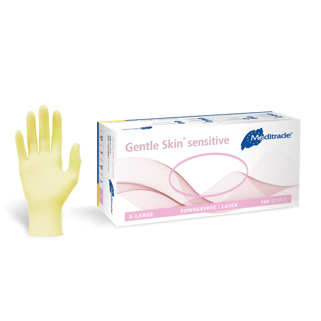 Gentle Skin sensitive, Latex-Untersuchungshandschuhe, puderfrei, unsteril, Gr. L, 100 Stück