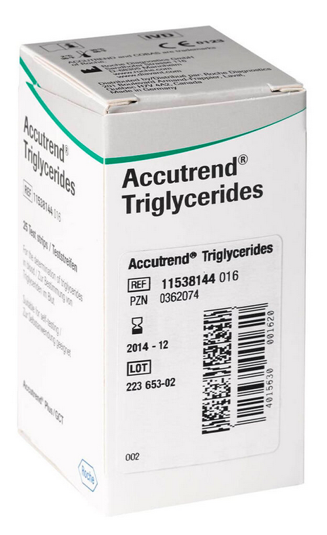 Roche Triglyceride Teststreifen für Accutrend® Plus - 25 Stück
