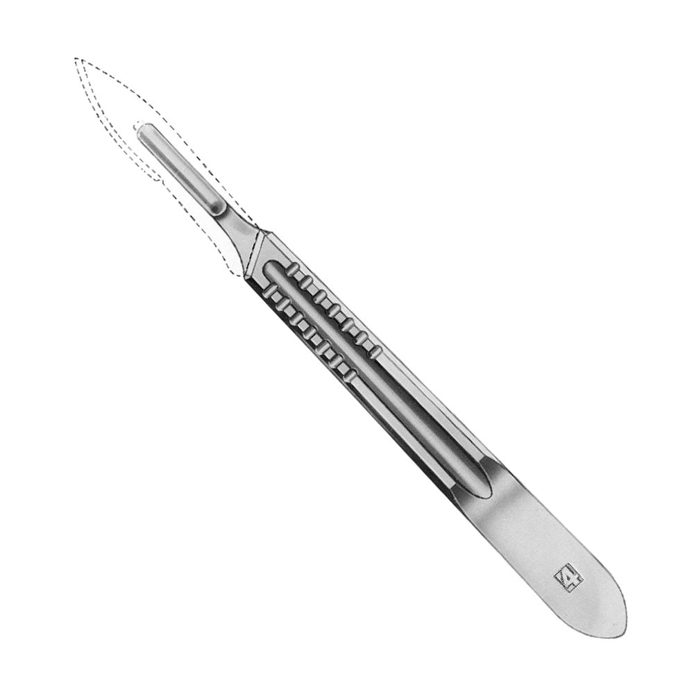 Zepf Skalpellgriff 12,5 cm Nr.3 - für Klingen Fig.10, 11, 12, 15, 15c