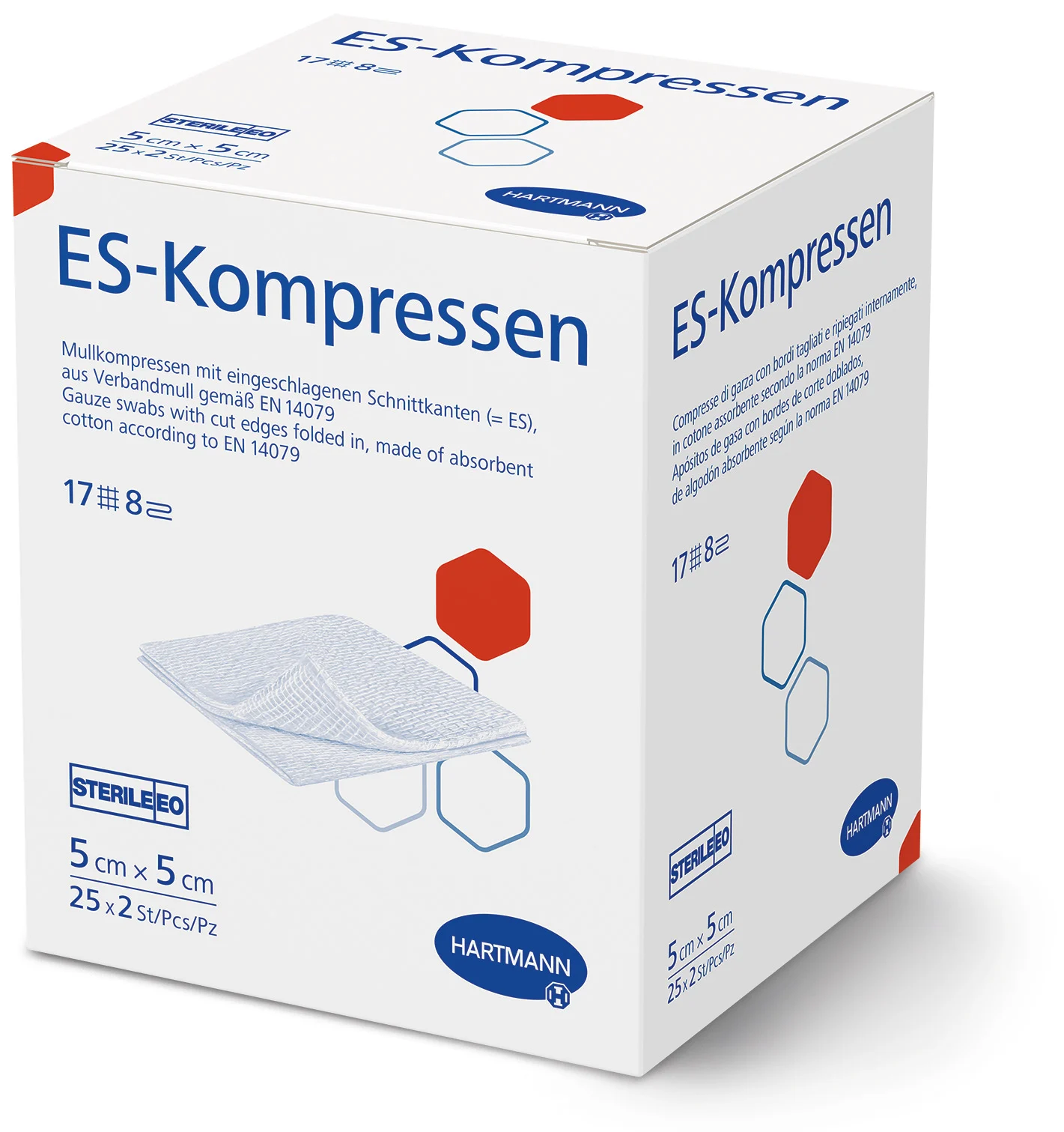 ES-Kompressen, steril Hartmann - 5 x 5 cm - 8-fach, 25 x 2 Stück