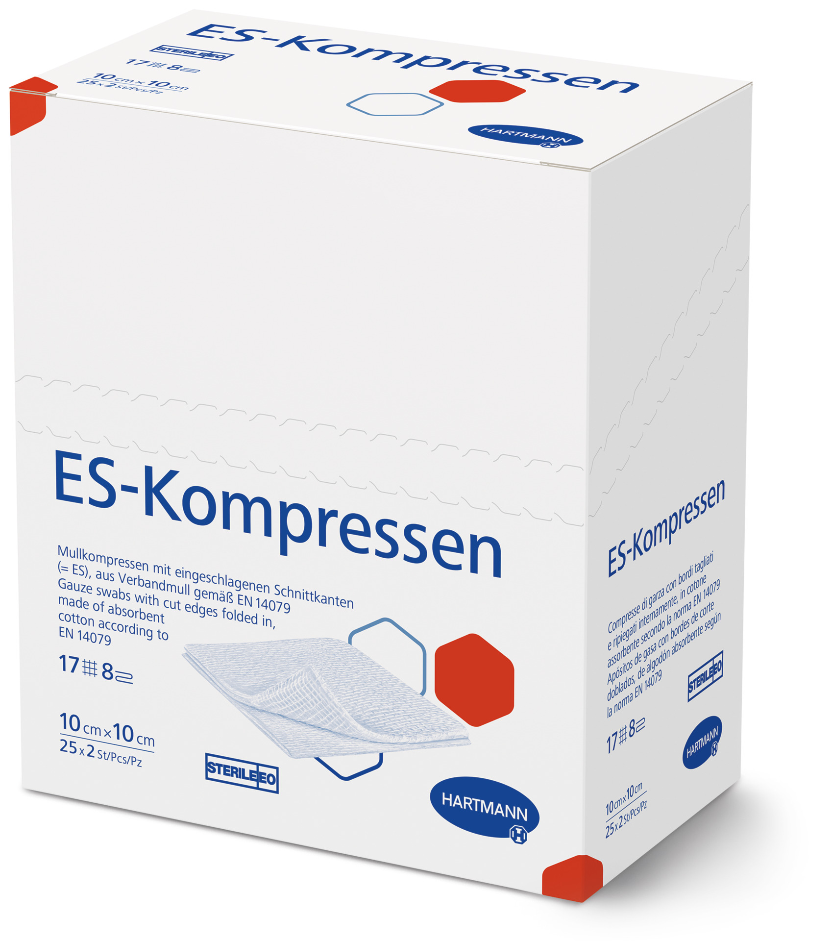 ES-Kompressen, steril Hartmann - 10 x 10 cm - 8-fach, 25 x 2 Stück