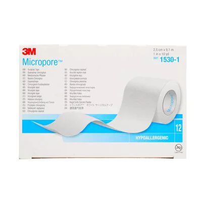 3M™ Micropore™ Hypoallergenes Vliespflaster 2,5 cm x 9,14 m, weiß - 12 Stück