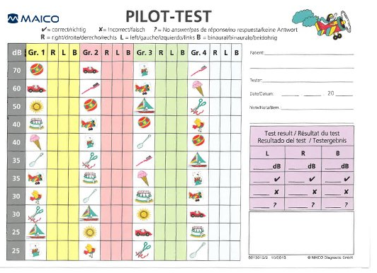 Diatec Tonaudiogrammblock für MAICO Piloten-Hörtest - 5 Blöcke