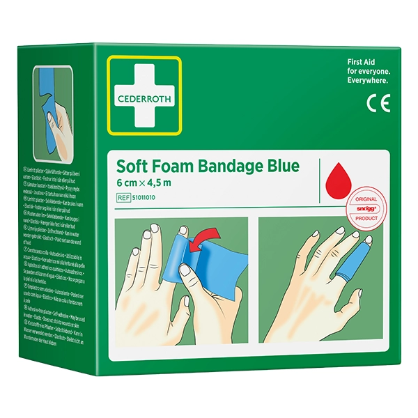 Cederroth Soft Foam Bandage - 6 cm x 4,5 m - blau
