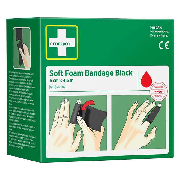 Cederroth Soft Foam Bandage - 6 cm x 4,5 m - schwarz