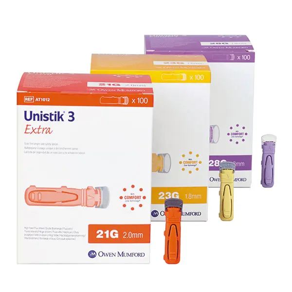 Unistik 3 Sicherheitslanzetten - Unistik 3 Comfort, Einstichtiefe: 1,8 mm - 100 Stück