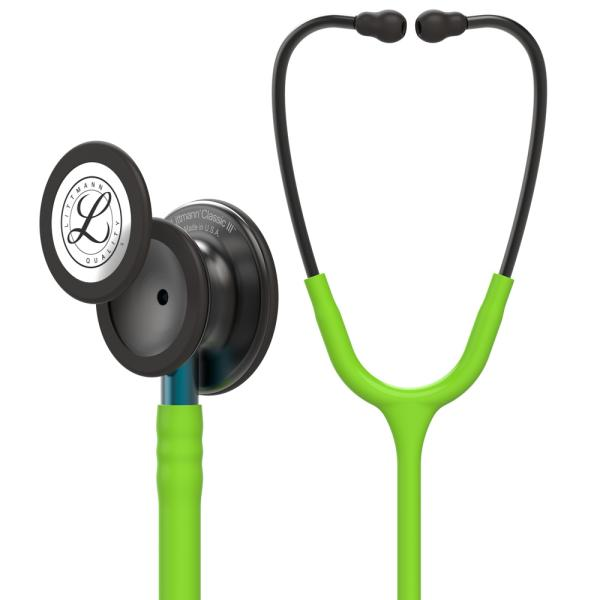 Original Littmann Classic III Stethoskop - Smoke Edition - limettengrün