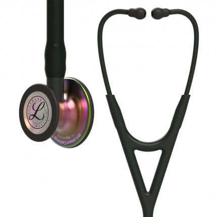 Original Littmann Cardiology IV Stethoskop - Rainbow Edition - Schwarz/Schwarz