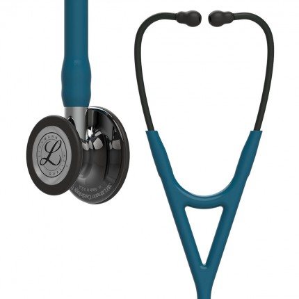 Original Littmann Cardiology IV Stethoskop - Hochglänzend Smoke/Schwarz/Farbe - karibikblau