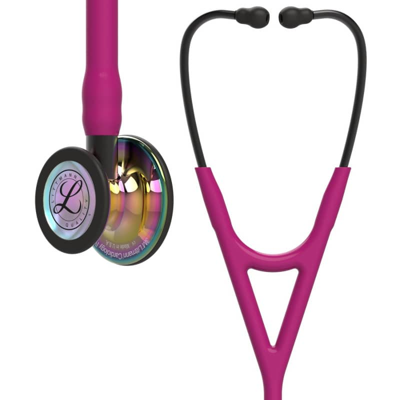 Original Littmann Cardiology IV Stethoskop - Rainbow Edition - Smoke - himbeerrot