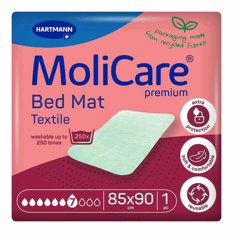 MoliCare® Premium Bed Mat Textile Hartmann - 85 x 90 cm - 7 Tropfen, pink, 10 Stück