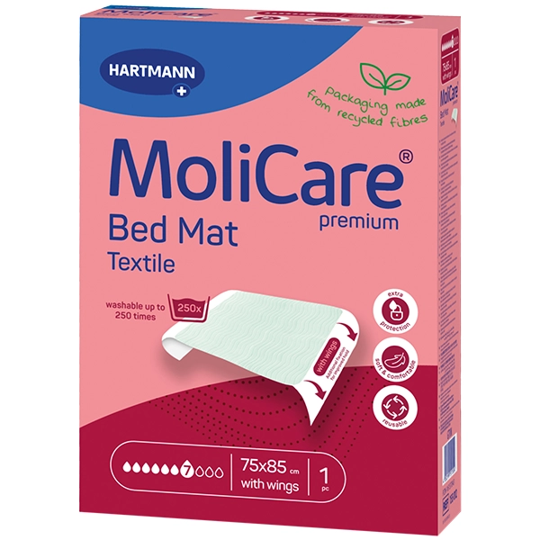 MoliCare® Premium Bed Mat Textile Hartmann - 75 x 85 cm - 7 Tropfen, pink, 10 Stück