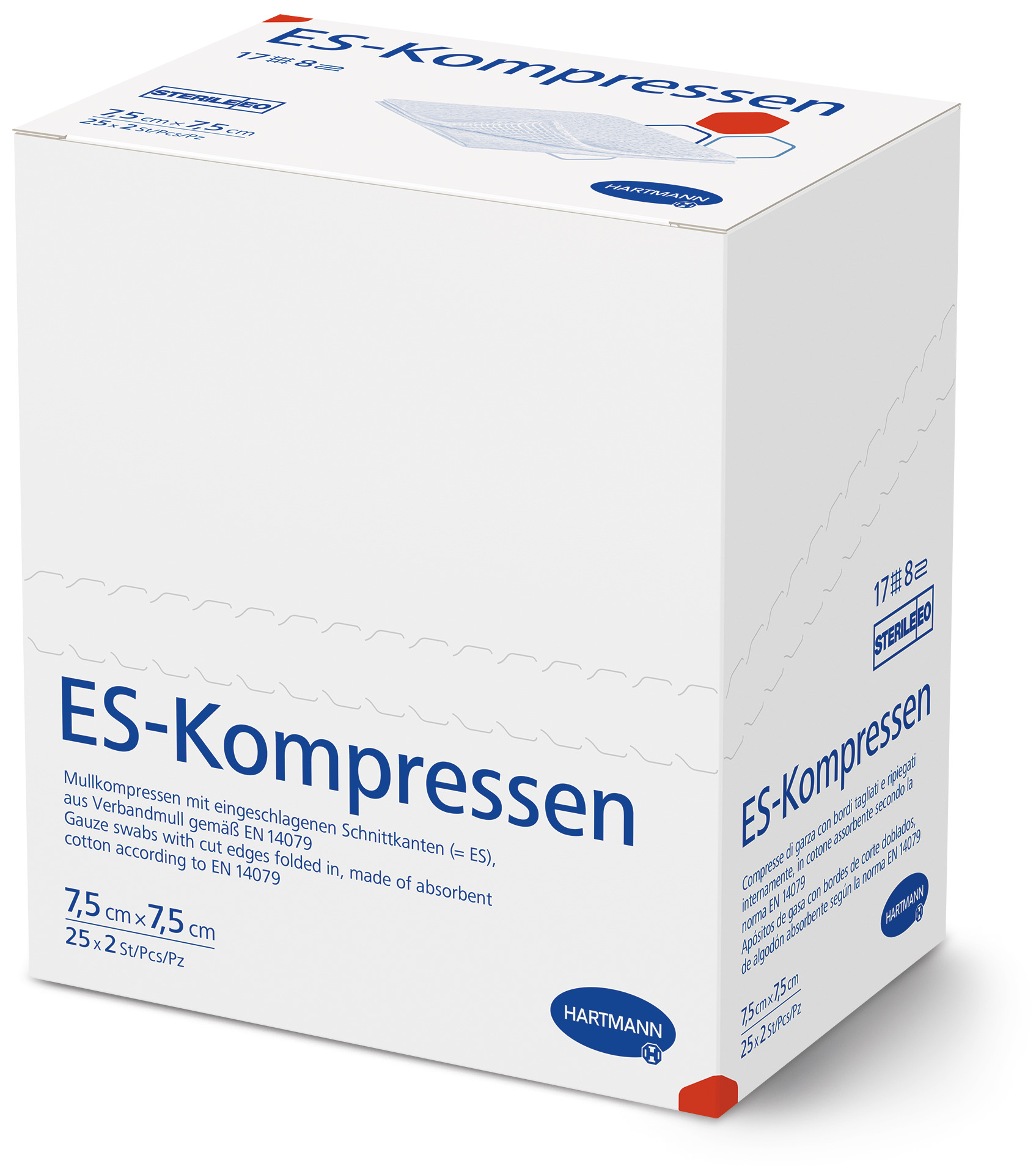 ES-Kompressen, steril Hartmann - 7,5 x 7,5 cm - 8-fach, 25 x 2 Stück