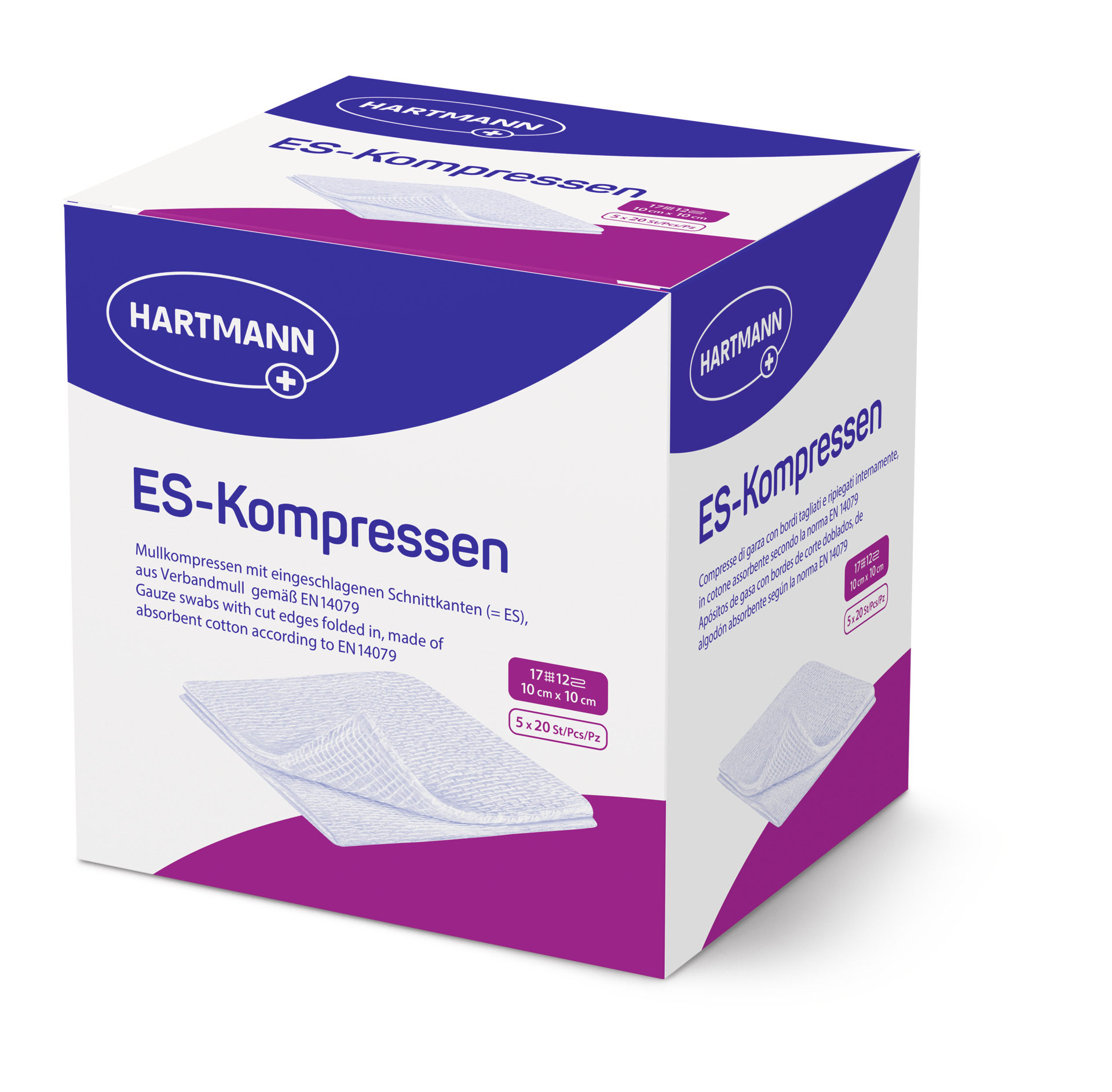 ES-Kompressen, steril Hartmann - 10 x 10 cm - 12-fach, 5 x 20 Stück