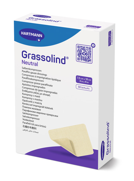 Hartmann Salbenkompresse Grassolind® - 7,5 x 10 cm - 10 Stück